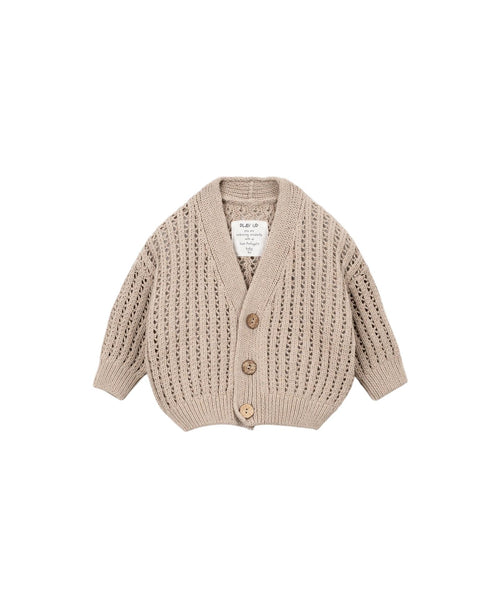 Cardigan beige in maglia lavorata per neonato Play up 1AS11401 P0088 