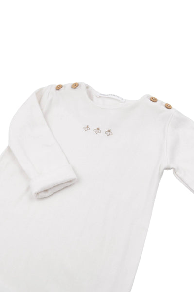 Tutina panna con api ricamate per neonati Bamboom 892TE00013 02 