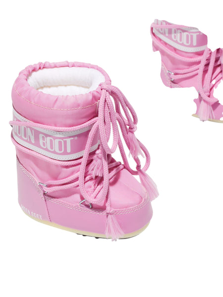Stivale icon mini in nylon rosa per neonata Moon Boot 80D1400430 J001 