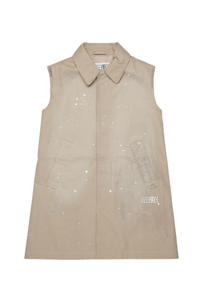 Gilet beige con logo per bambini MM6 Maison Margiela M60929 M6709 