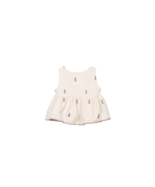 Top panna in maglia con stampa all over per neonata Play up 2AS11150 E786N 