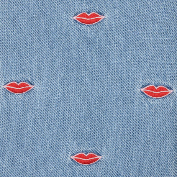 Jeans in denim blu chiaro con ricami all over per bambina Stella McCartney kids TX6D10 626EM 