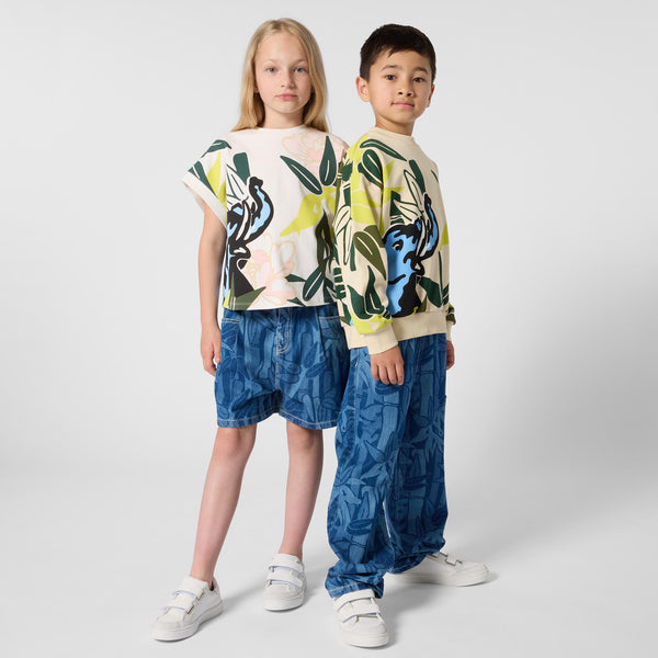 Felpa beige con stampa per bambino KENZO K61663 255 