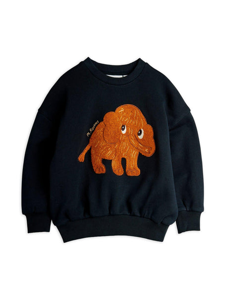 Felpa nera con ricamo per neonati e bambini Mini Rodini 2572014799 BLACK 