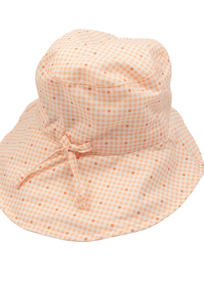 Cappellino mare check rosa e bianche per neonata Bamboom 983 PEACHY SQUARE 