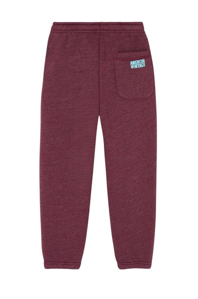 Pantalone in felpa bordeaux con logo per neonati e bambini American Vintage KDOV05A BORDEAUX 