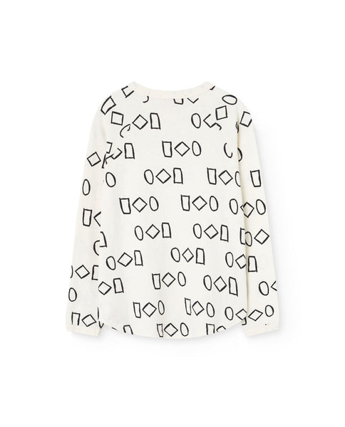 T-shirt panna con stampa all over per bambini The Animals Observatory F25025 221DH 