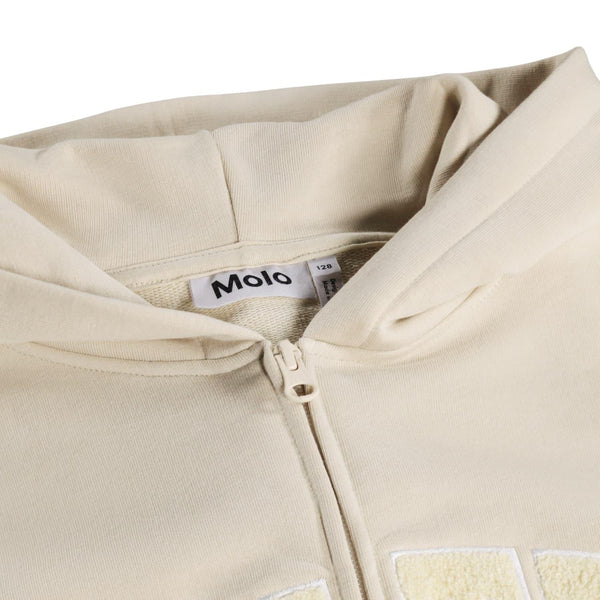 Felpa beige aperta con cappuccio per bambino Molo MARLEY 8894 