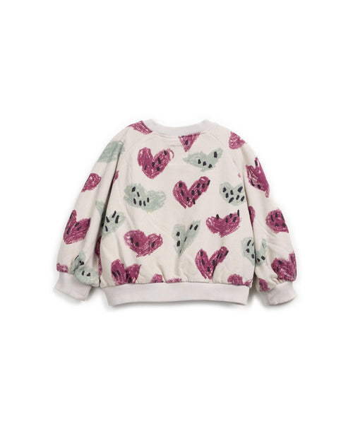 Felpa panna con stampa all over per bambina Play up 4AR11353 E712N 