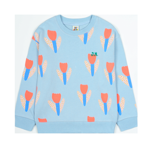 Felpa celeste con stampa all over per bambina Jelly Mallow JM2520108 UNICA 