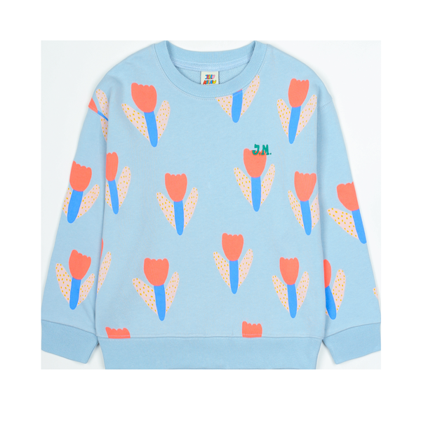 Felpa celeste con stampa all over per bambina Jelly Mallow JM2520108 UNICA 