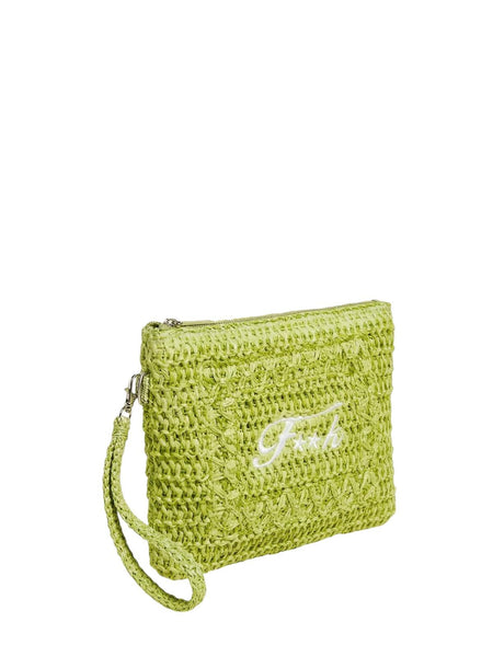 Pochette rafia lime con logo F**K FA26-SW007LI LIME 