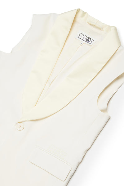 Giacca panna con logo per bambina MM6 Maison Margiela M60933 M6103 