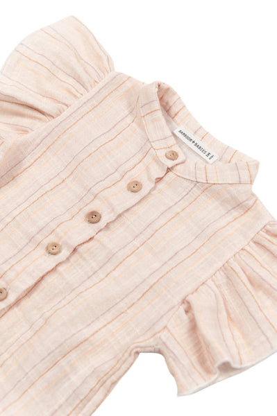 Camicia rosa a righe multicolor per neonata Bamboom 1106TE00070 STRIPE PINK 