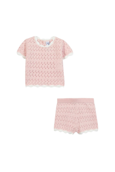 Set in maglia rosa per neonata Tartine et Chocolat CC37101-31 ROSE PALE 
