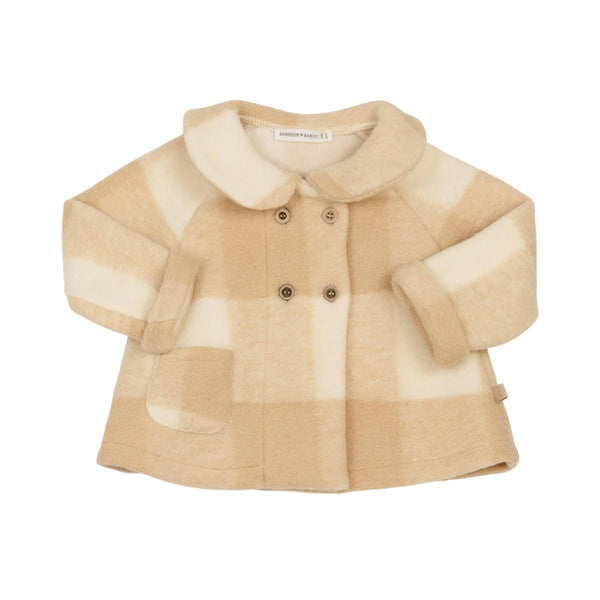 Cappotto a quadri beige per neonata Bamboom 1039 SAND 