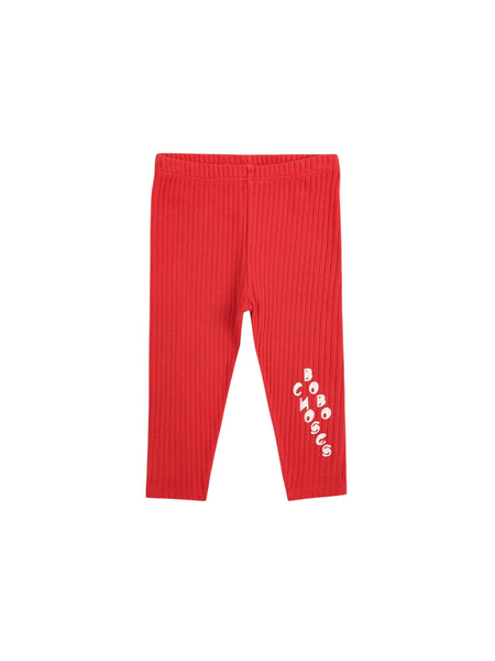 Leggings rosso a costine per neonati Bobo Choses B225AB070 UNI 