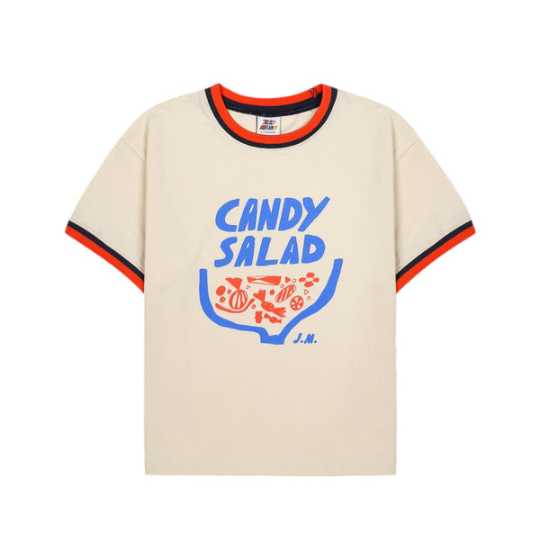 T-shirt beige con stampa per neonati e bambini Jelly Mallow JM2610147 CANDY 