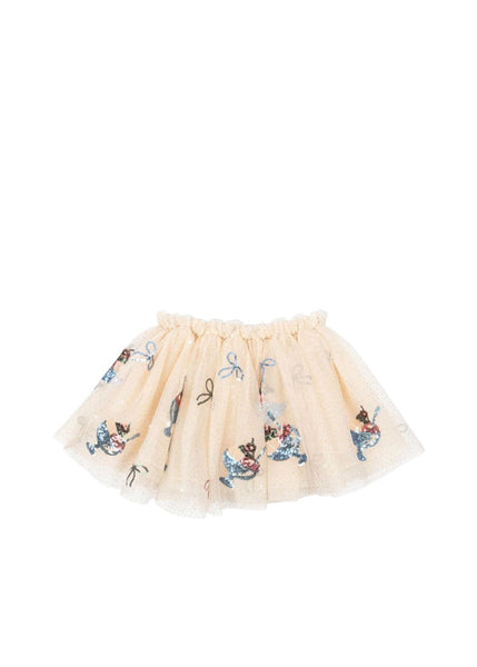 Gonna beige in tulle con paillettes per neonata e bambina Konges slojd KS105139 GELATO 