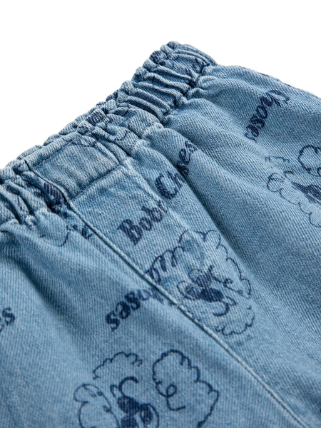 Shorts in denim blu con stampa all over per neonati Bobo Choses B126AB057 UNI 