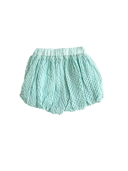Shorts a quadretti vichy verde acqua per neonata e bambina Miss Grant MG1688 ACQUA 