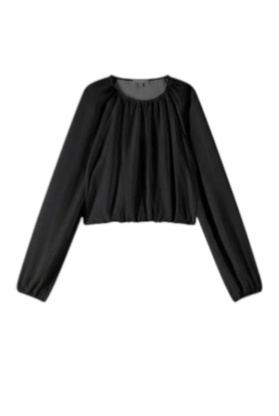 Blusa nera semitrasparente per bambina Patrizia Pepe 7C0276 K103 