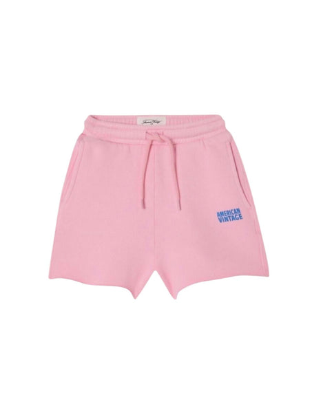 Shorts in felpa rosa con logo per neonata e bambina American Vintage KIZU09A BARBE 