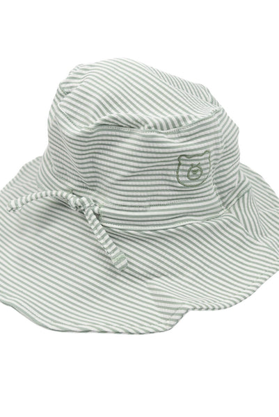 Cappellino mare a righe verdi e bianche per neonati Bamboom 983 BLUE STRIPES 