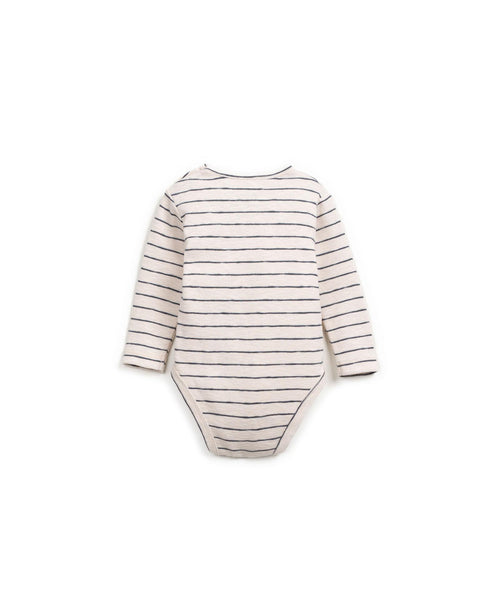 Body panna a righe blu per neonato Play up 0AR11201 R328G 
