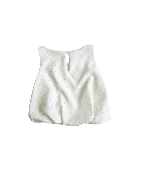 Blusa latte con strass applicati per bambina Lulù by Miss Grant LL4274 LATTE 