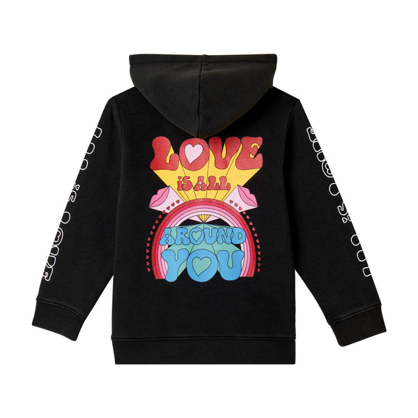 Felpa con cappuccio nera con stampa per bambina Stella McCartney kids TX4B90-Z0453 961 