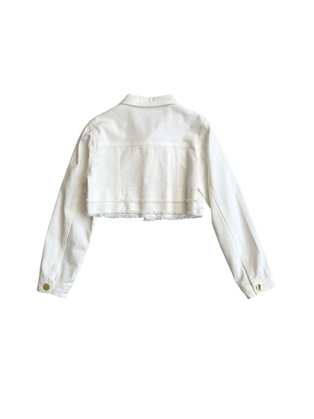 Giubbino in denim latte per bambina Lulù by Miss Grant LL4124 LATTE 