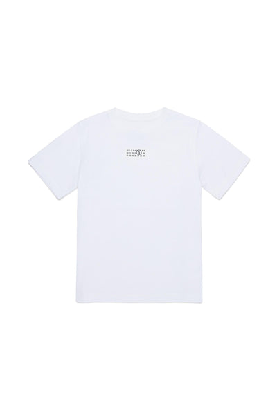 T-shirt bianca con logo per bambini MM6 Maison Margiela M61022 M6100 