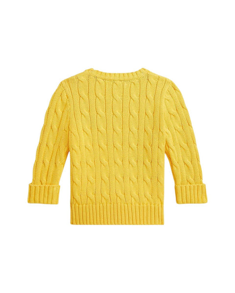 Maglia in cotone a trecce gialla con logo per neonato Ralph Lauren Kids 320702674500 YELLOW 