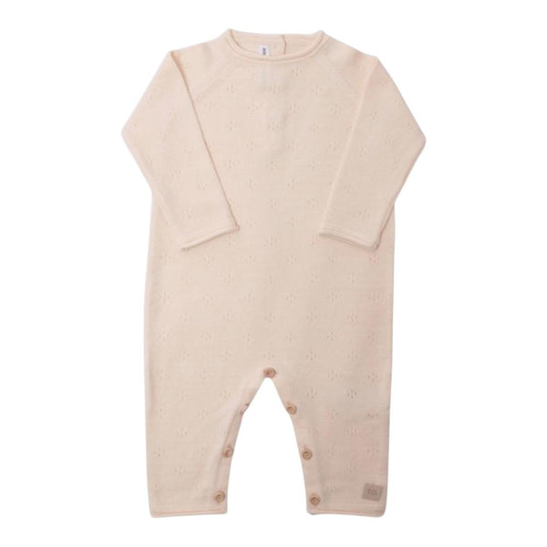 Tutina in maglia crema con ricami traforati per neonata Bamboom 1293TE00042 WATER PINK 