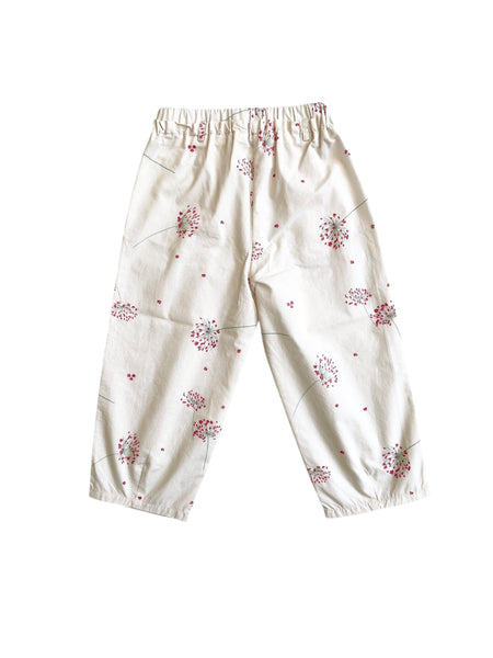 Pantalone panna con stampa fiori all over per neonata e bambina Zhoe & Tobiah MMD5 391 