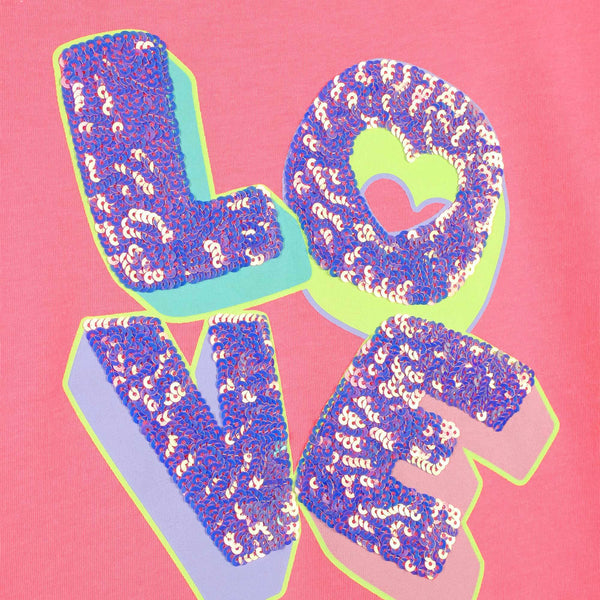 T-shirt rosa fluo con paillettes per bambina BILLIEBLUSH U21957 499 