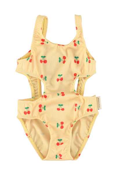 Trikini giallo con stampa all over per neonata e bambina Piupiuchick SS26.BNH2605 YELLOW 