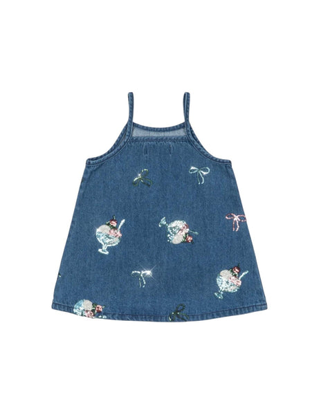 Abito in denim blu con paillettes per neonata e bambina Konges slojd KS104975 GELATO 