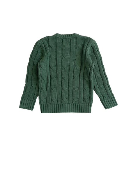 Maglia verde in cotone a trecce per neonato e bambino Ralph Lauren Kids 322981036002 BOTTLE GREEN 