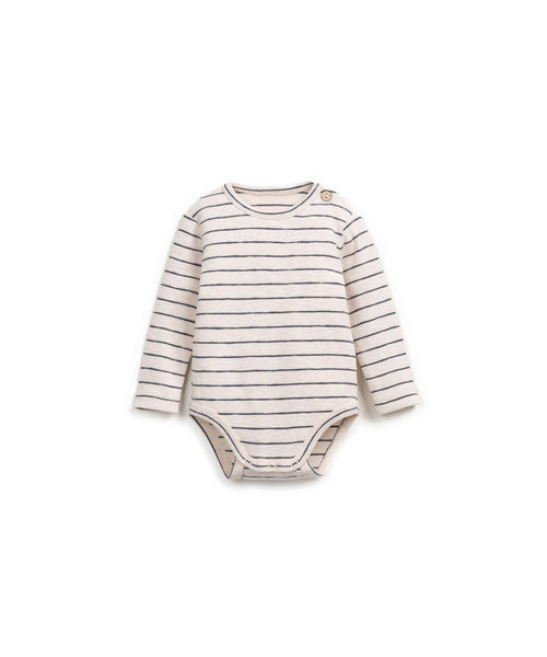 Body panna a righe blu per neonato Play up 0AR11201 R328G 