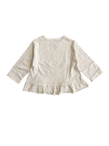 T-shirt panna con balza per neonata Play up 2AR10900 P0085 