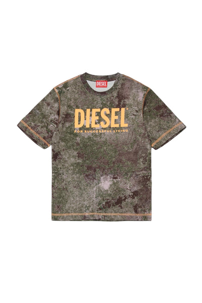 T-shirt multicolor con logo per bambino Diesel J02592 K511 