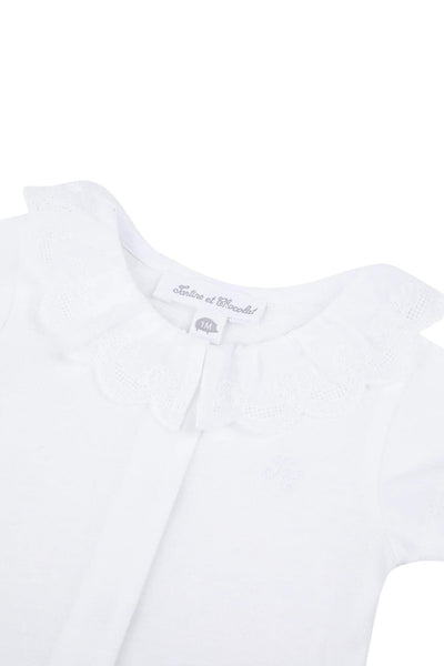 Body bianco con colletto ricamto per neonata Tartine et Chocolat CC11030-01 BLANC 