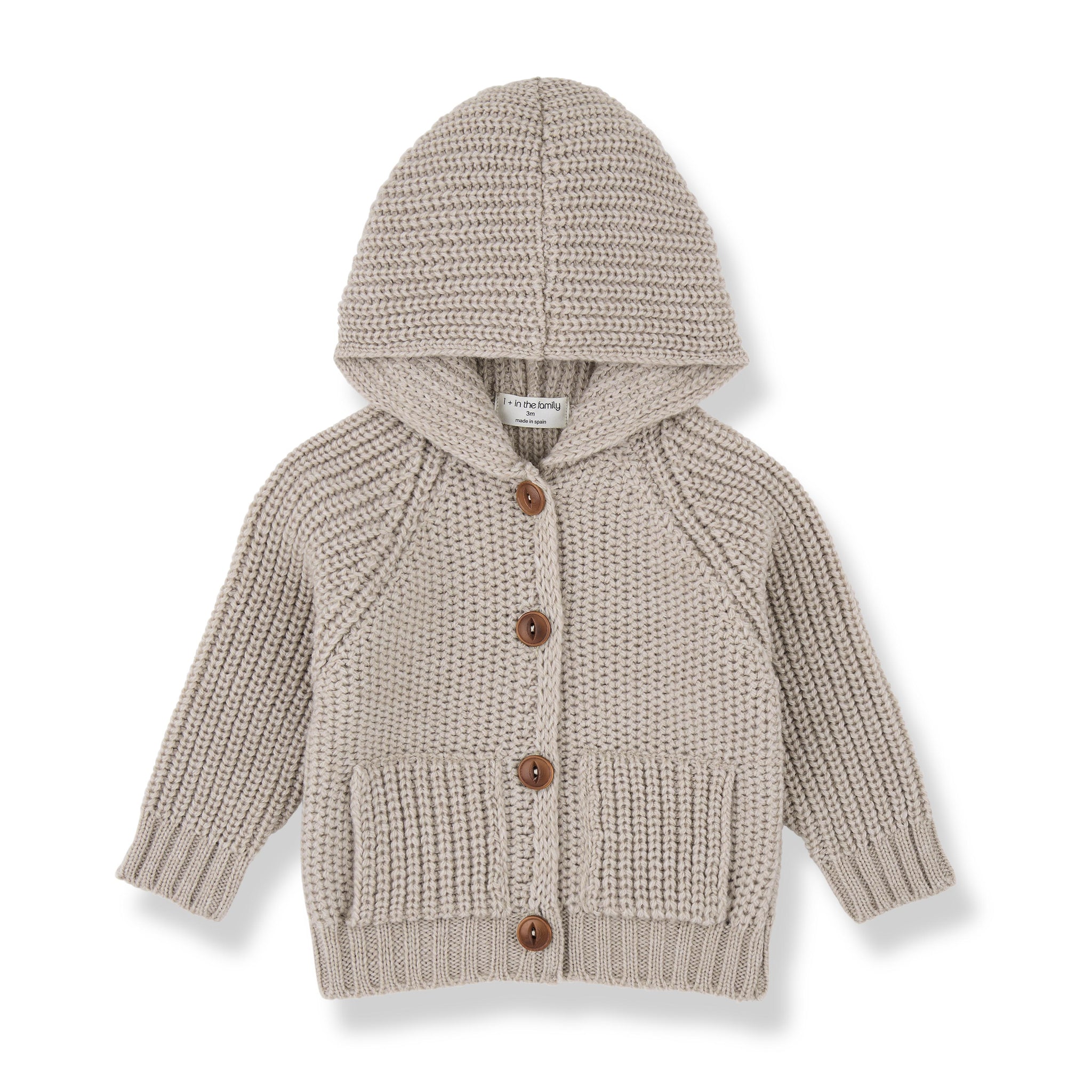 Cardigan in maglia con cappuccio per neonato 1+ more in the family MORTEN-BB TORTORA 