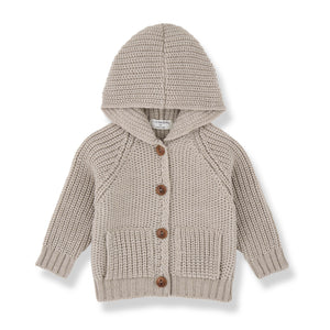 Cardigan in maglia con cappuccio per neonato 1+ more in the family MORTEN-BB TORTORA 