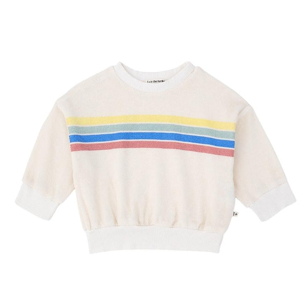 Felpa panna in spugna con righe multicolor per neonato 1+ more in the family SANTANYI OFF-WHITE 