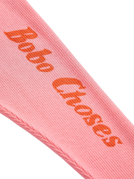 Leggings rosa con logo per neonata Bobo Choses B126AB062 UNI 