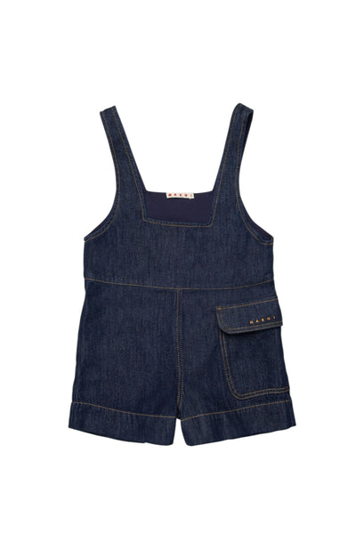 Salopette corta in denim blu per bambina Marni M01732 0M01 