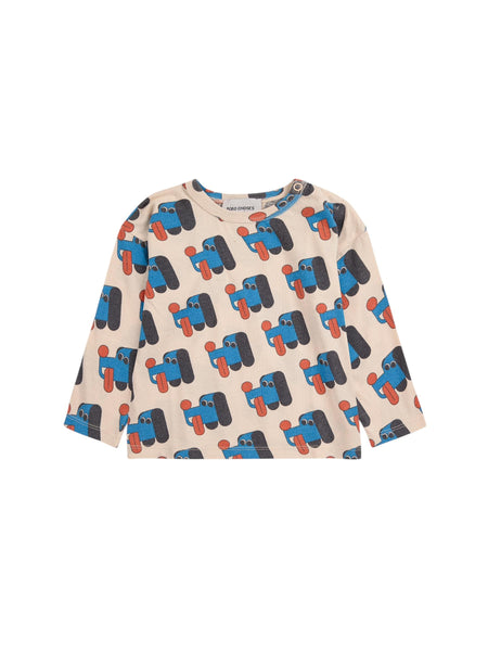 T-shirt beige con stampa all over per neonato Bobo Choses B225AB033 UNI 